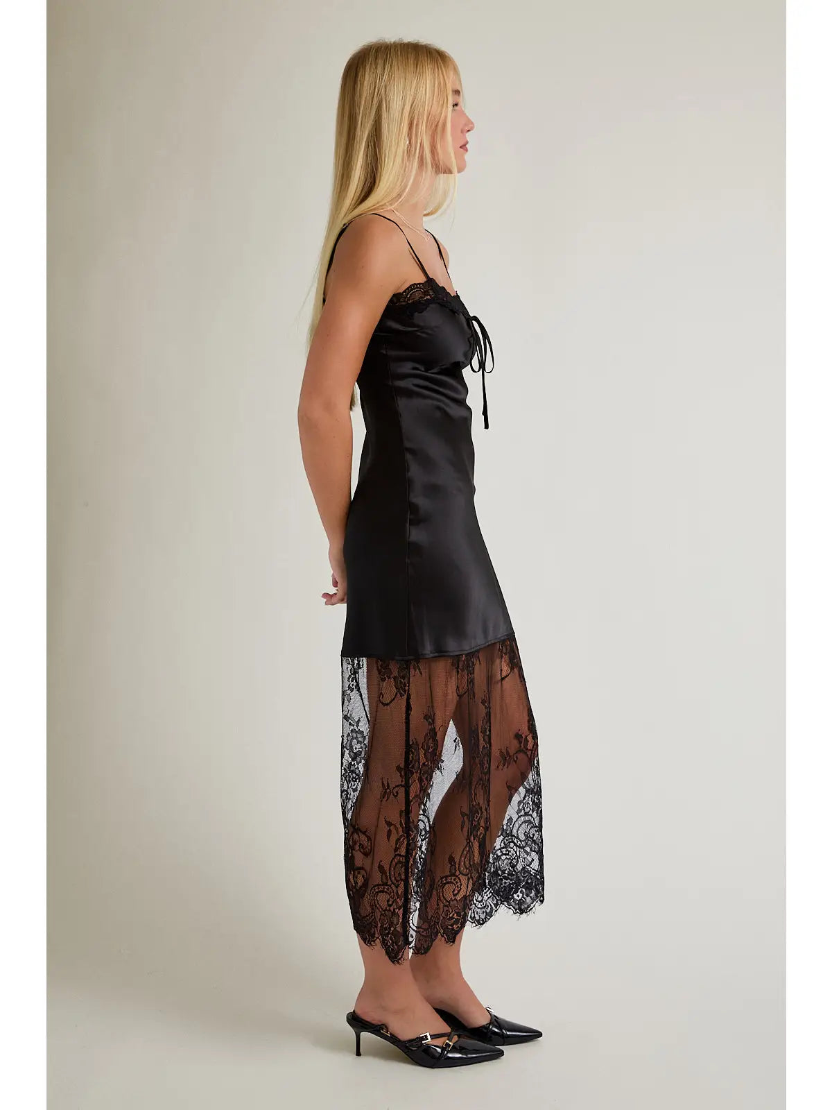 Sloan Satin Lace Dress