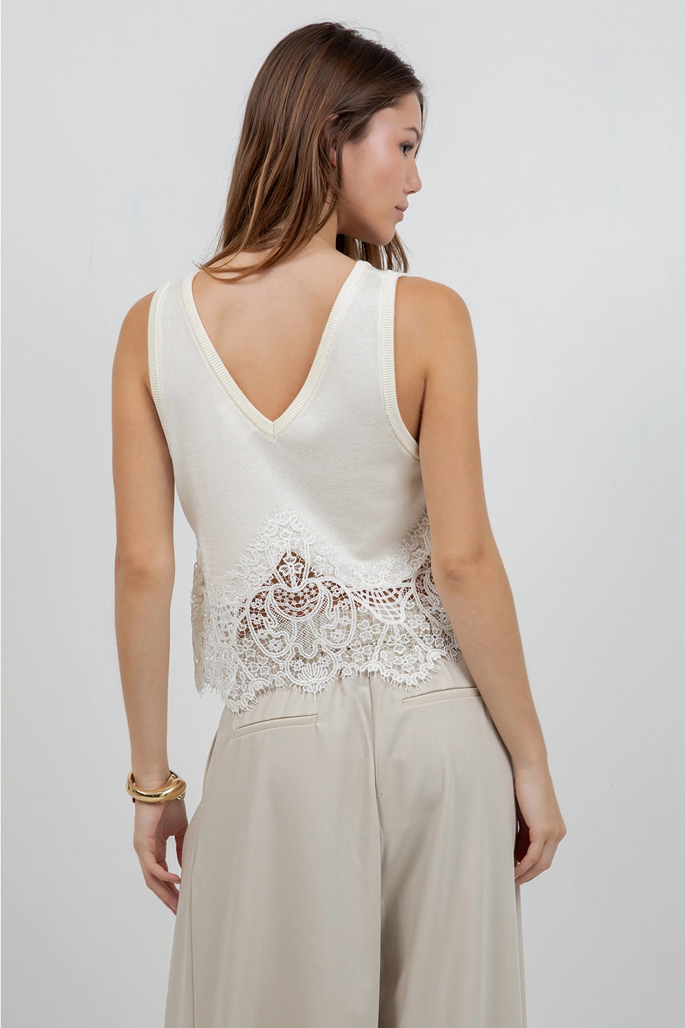Lace Edge Knit Tank