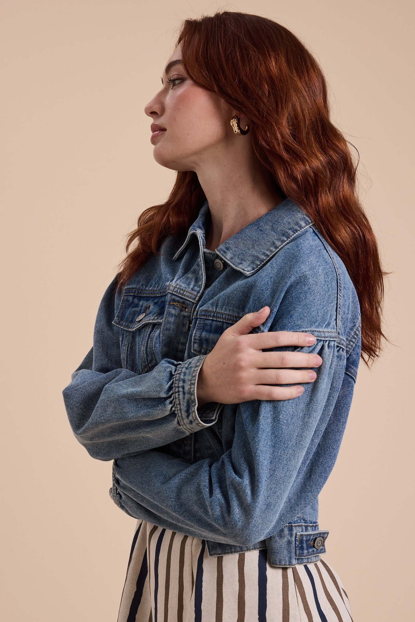 Puff Sleeve Denim Jacket