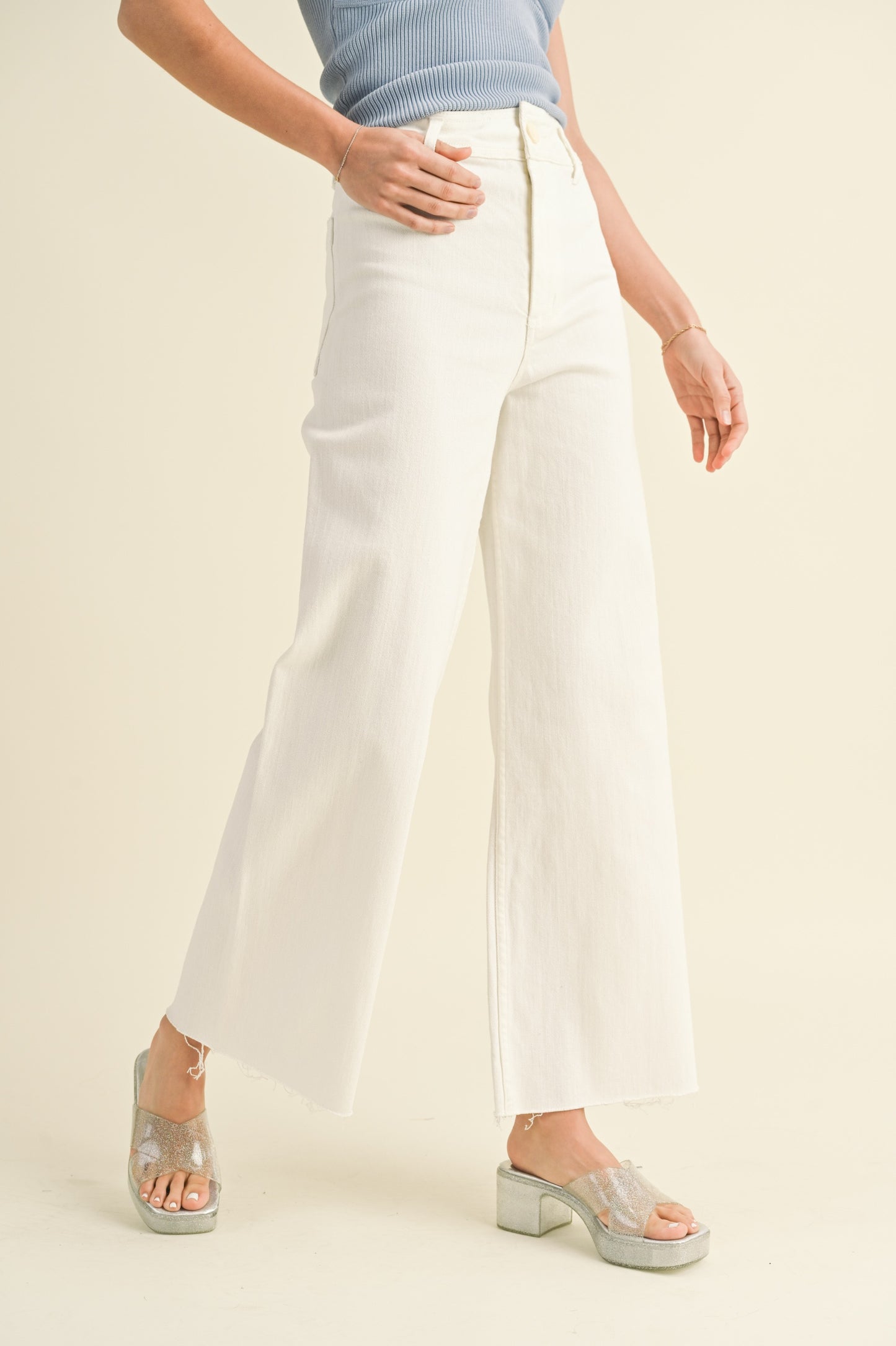 Faryn Wide Leg Pant - Ivory