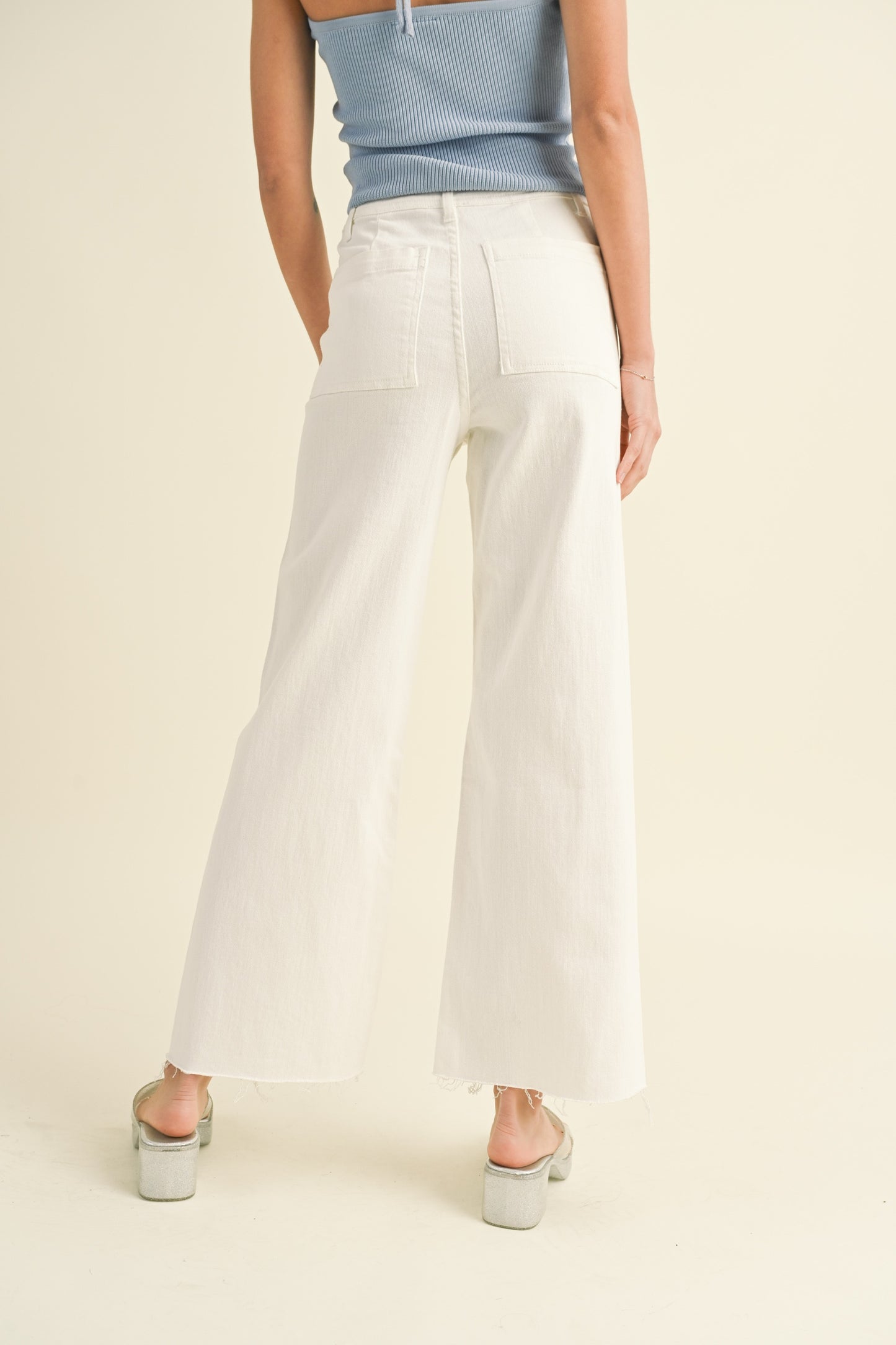 Faryn Wide Leg Pant - Ivory