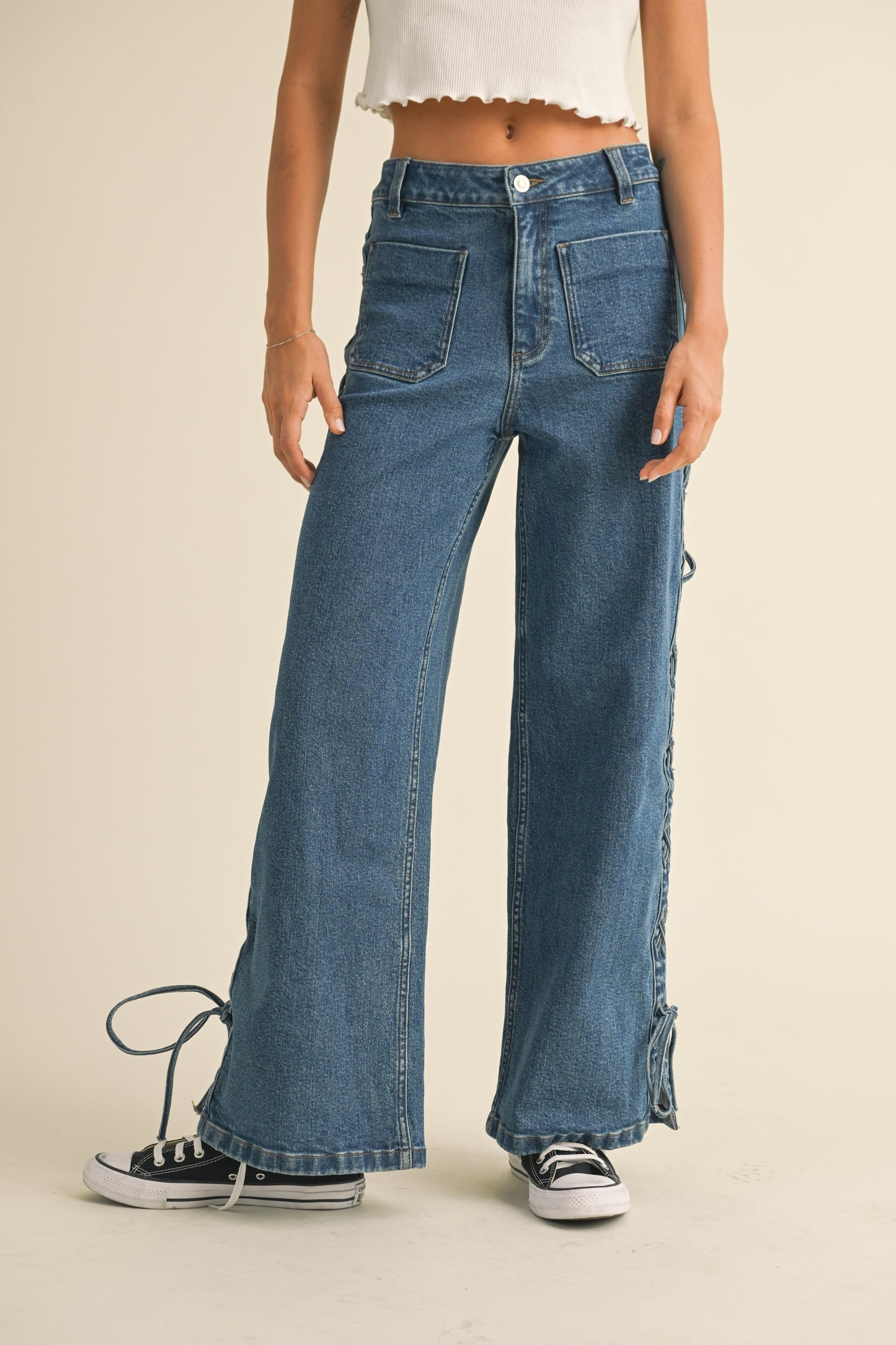 Veda Lace Up Jeans