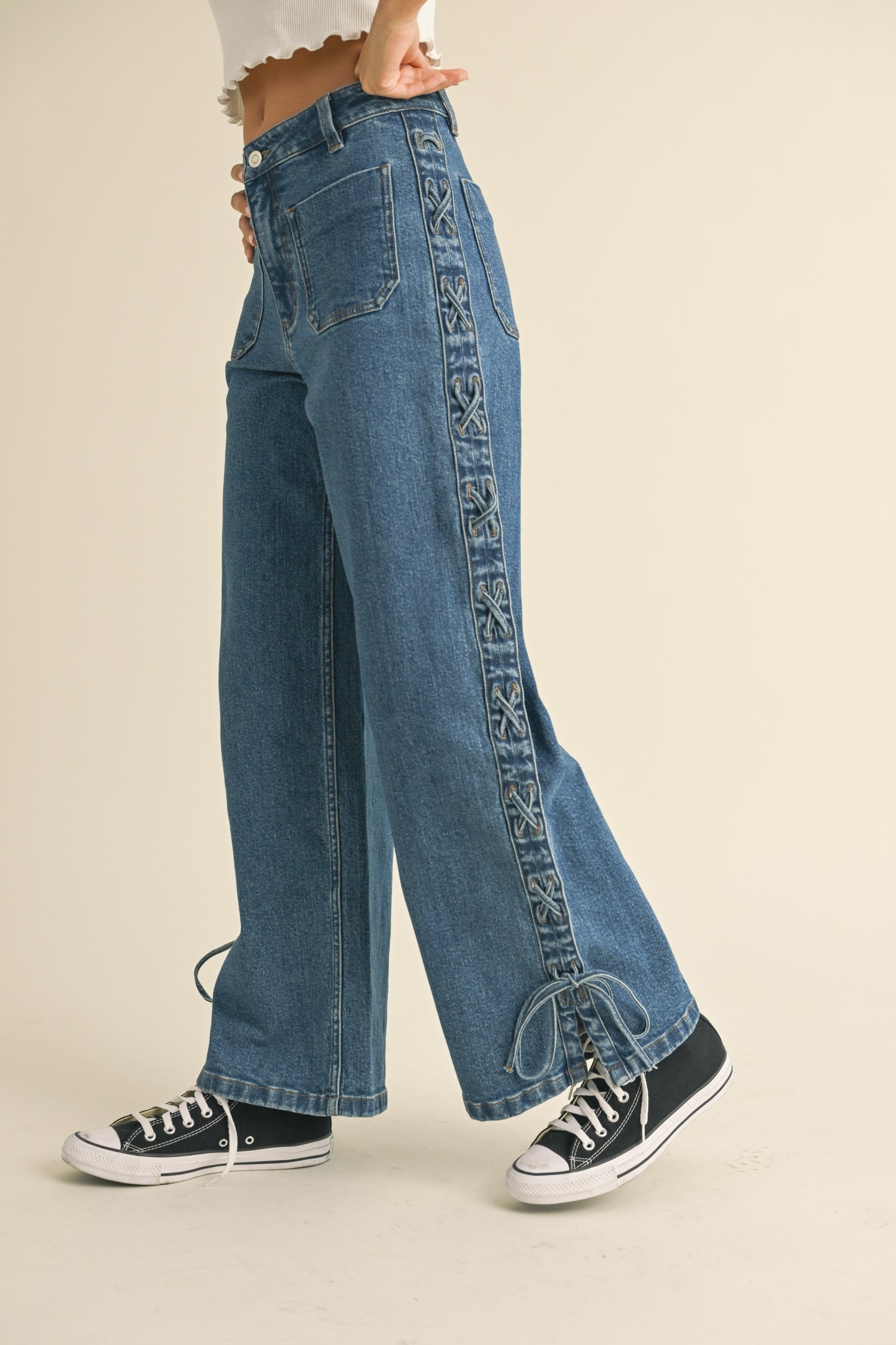 Veda Lace Up Jeans