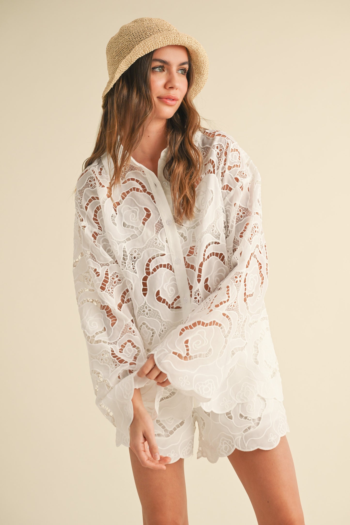 Floral Eyelet Short