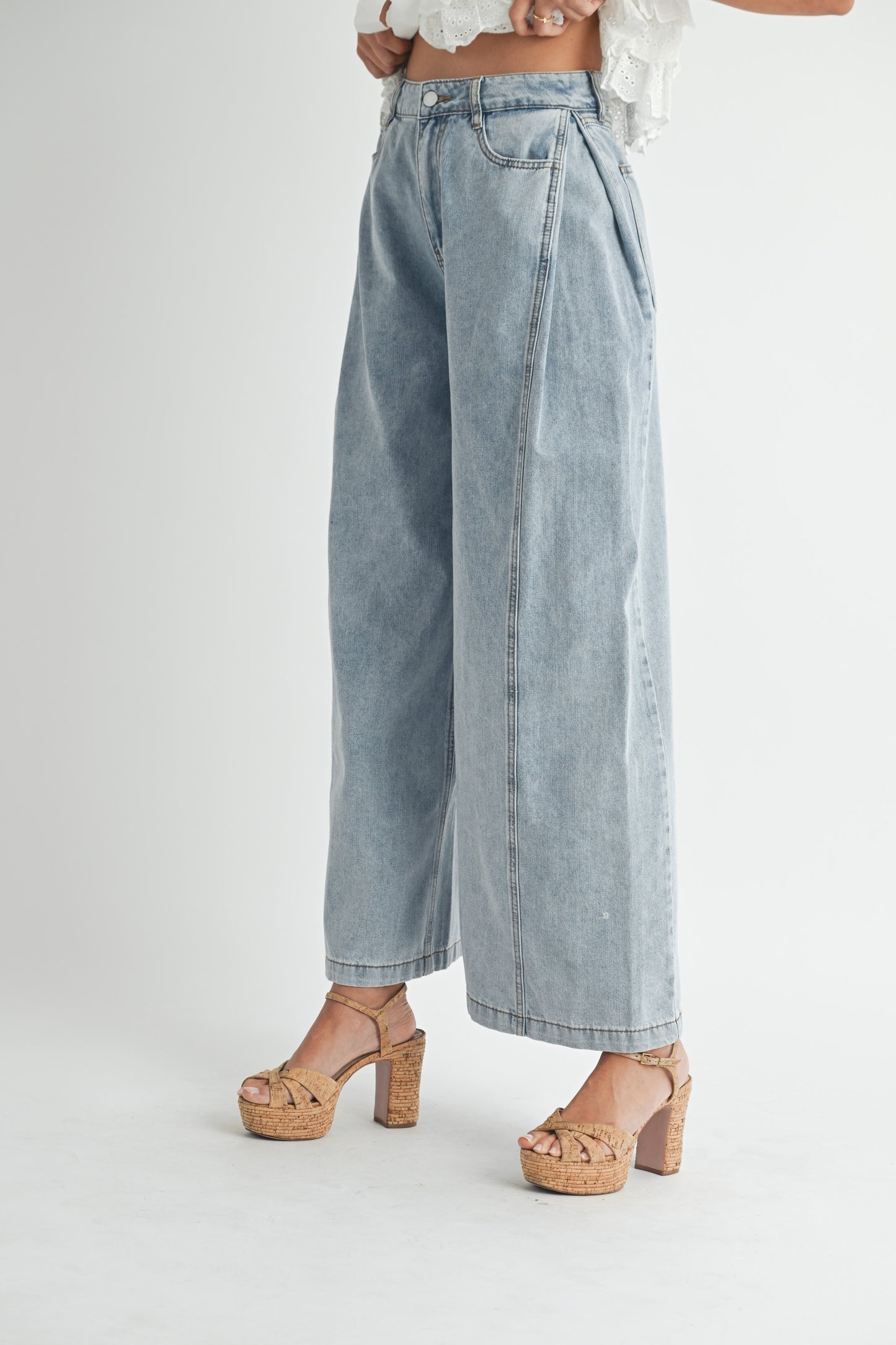 Dani Pleated Wide Leg Jean