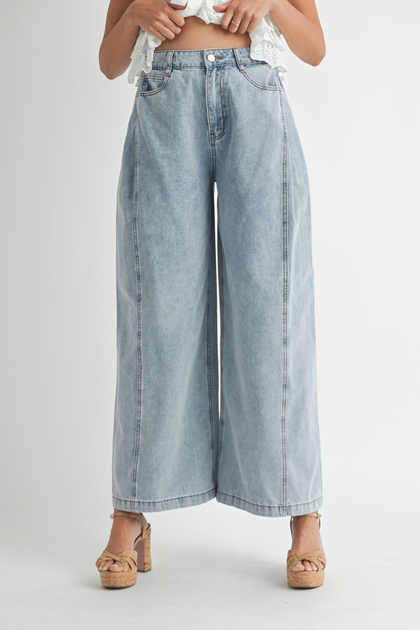 Dani Pleated Wide Leg Jean