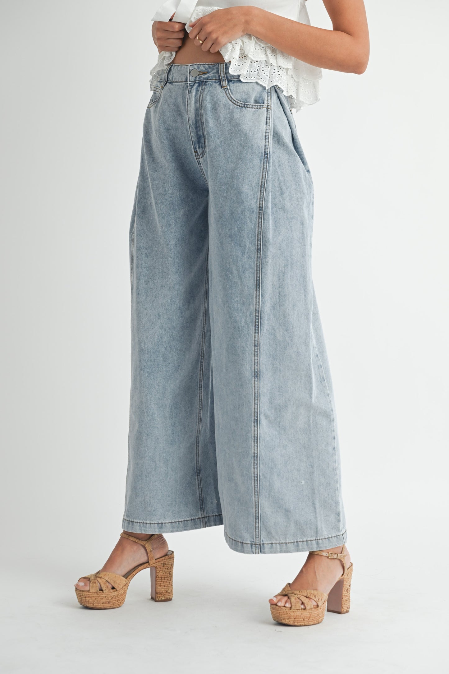 Dani Pleated Wide Leg Jean