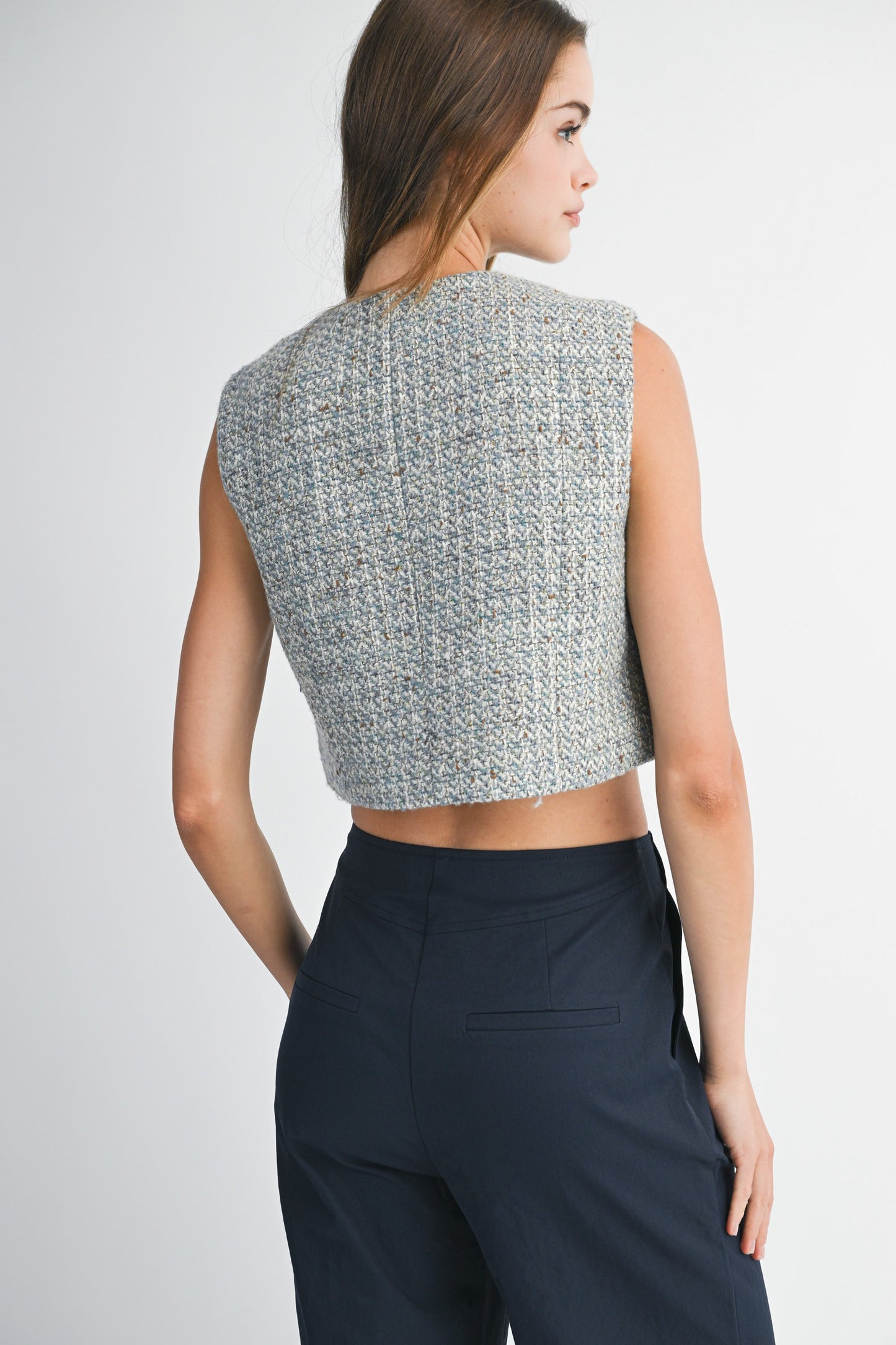 Tweed Cropped Vest