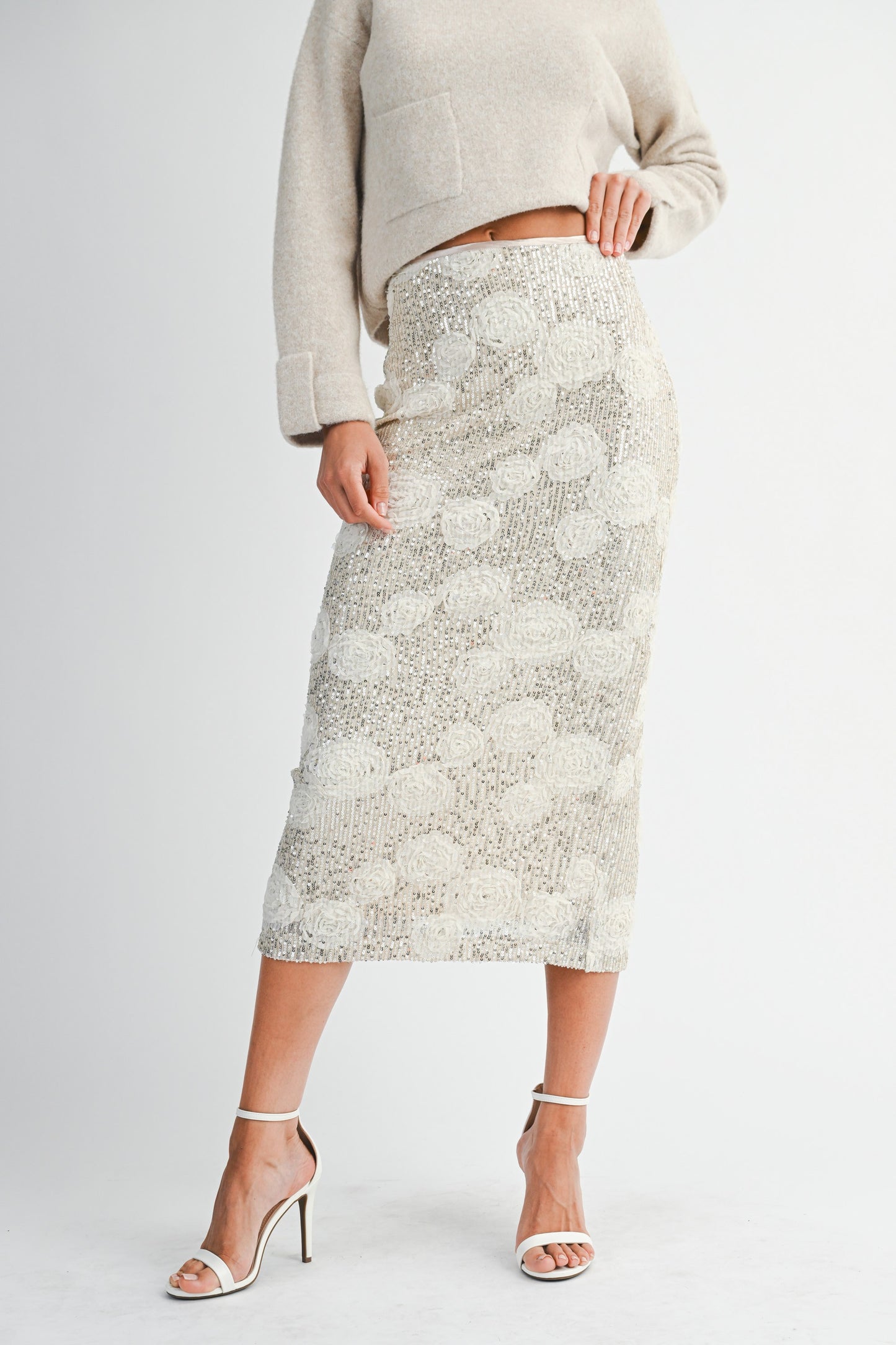 Belle Sequin Midi Skirt
