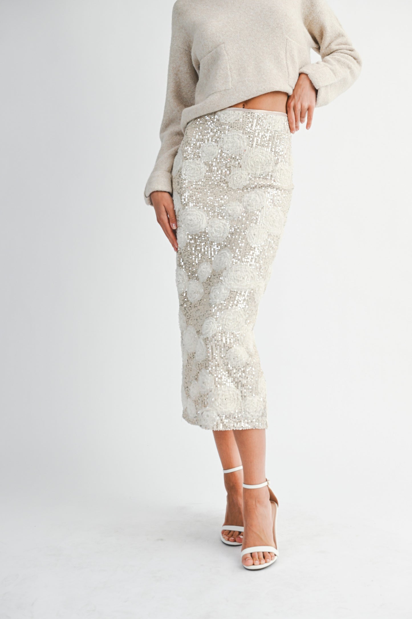 Belle Sequin Midi Skirt