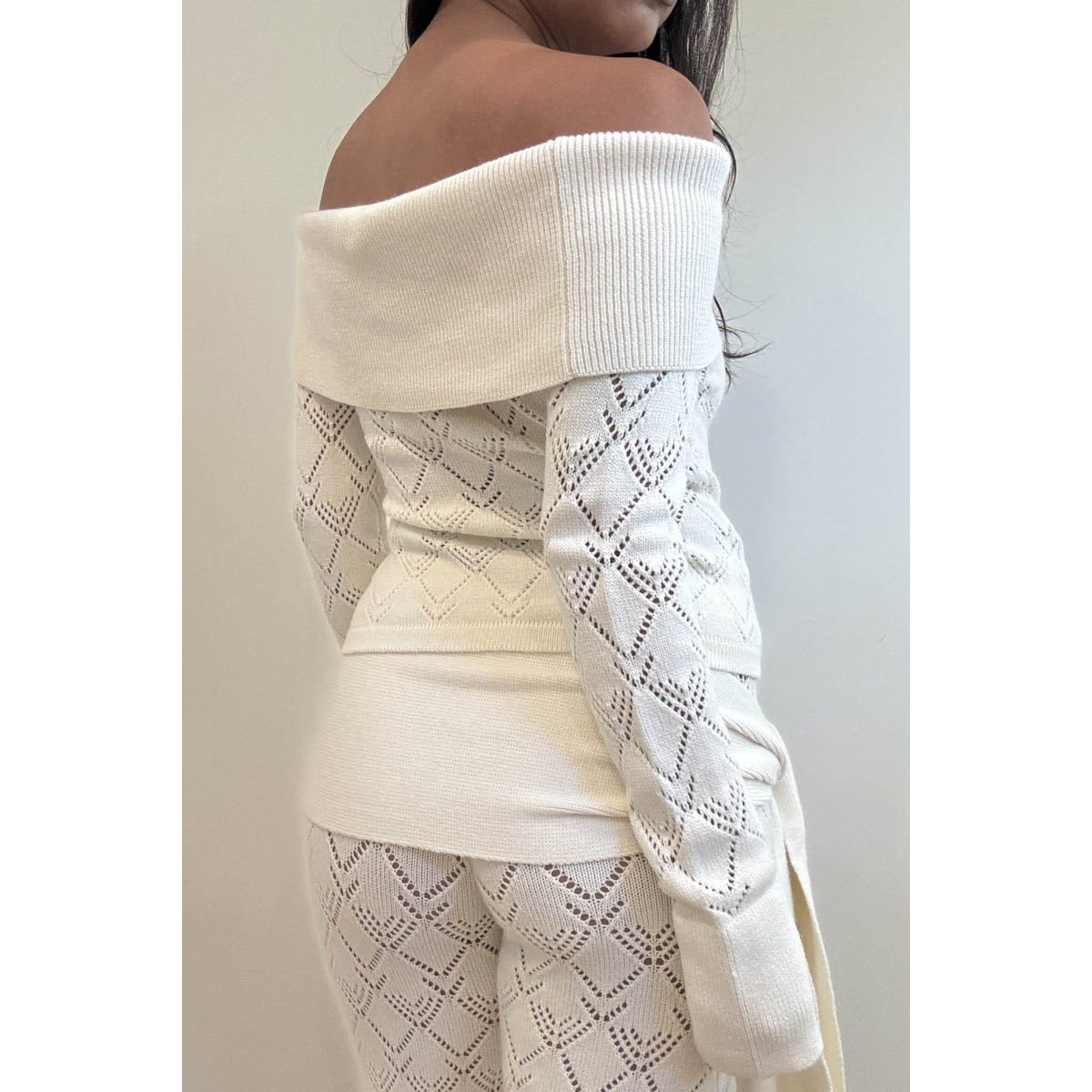 Off the Shoulder Knit Set