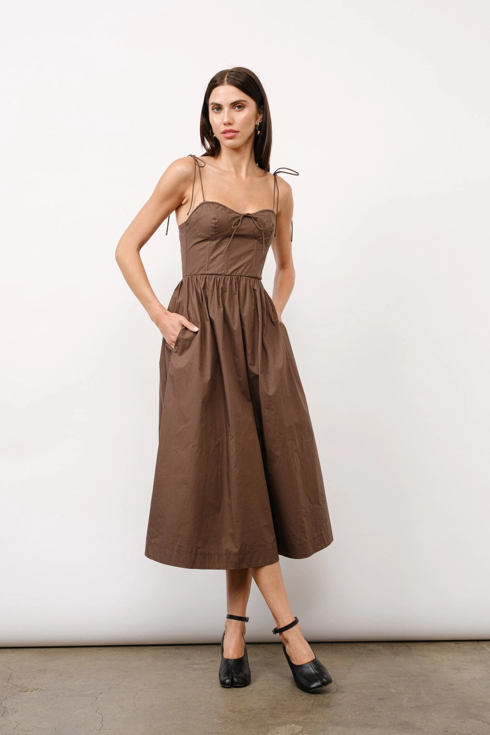 Positano Midi Dress - Brown