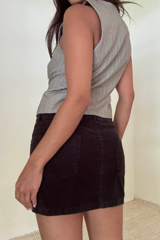 Striped Herringbone Vest