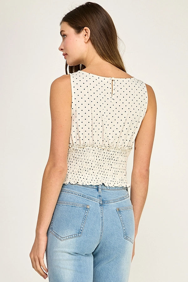 Polka Dot Smocked Top