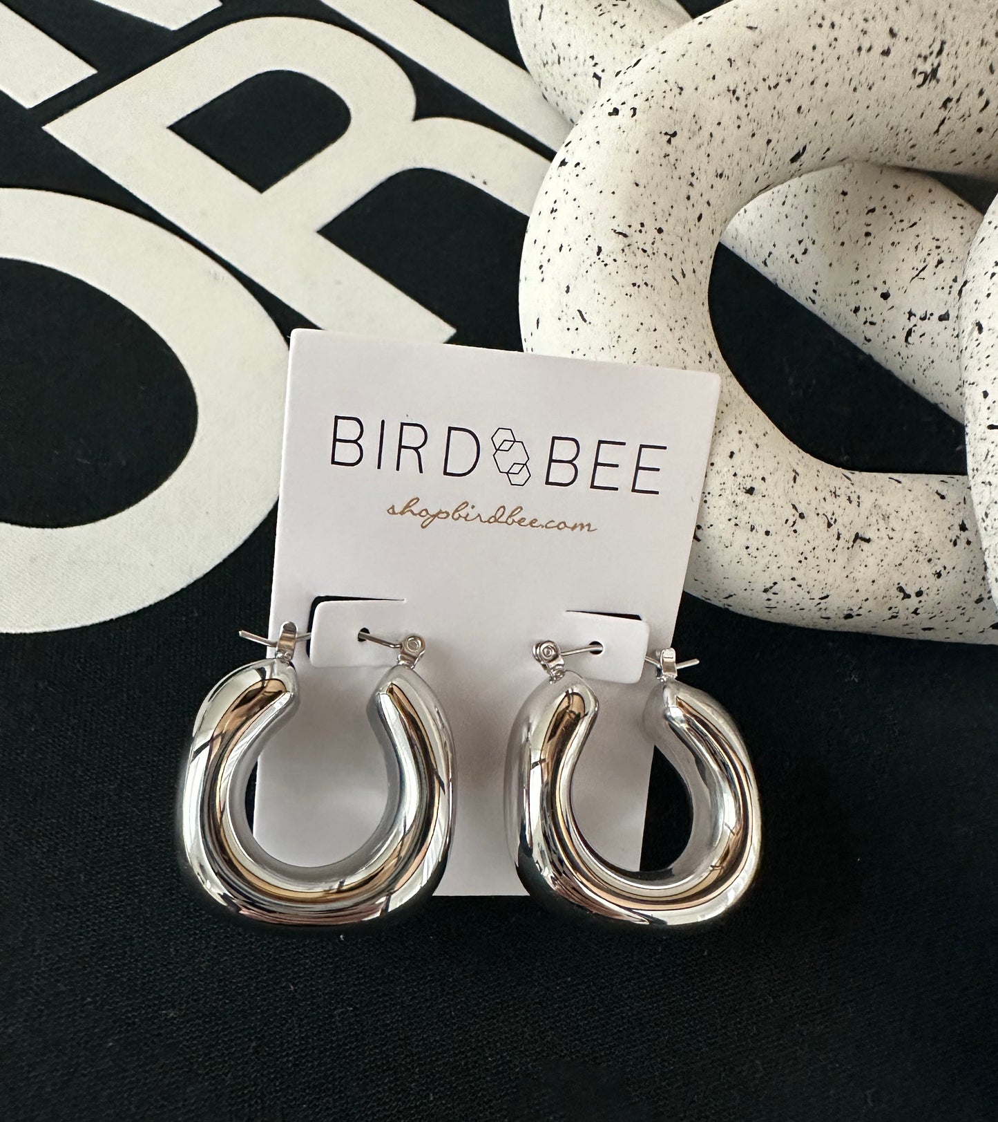 Chunky Silver Hoop Earrings