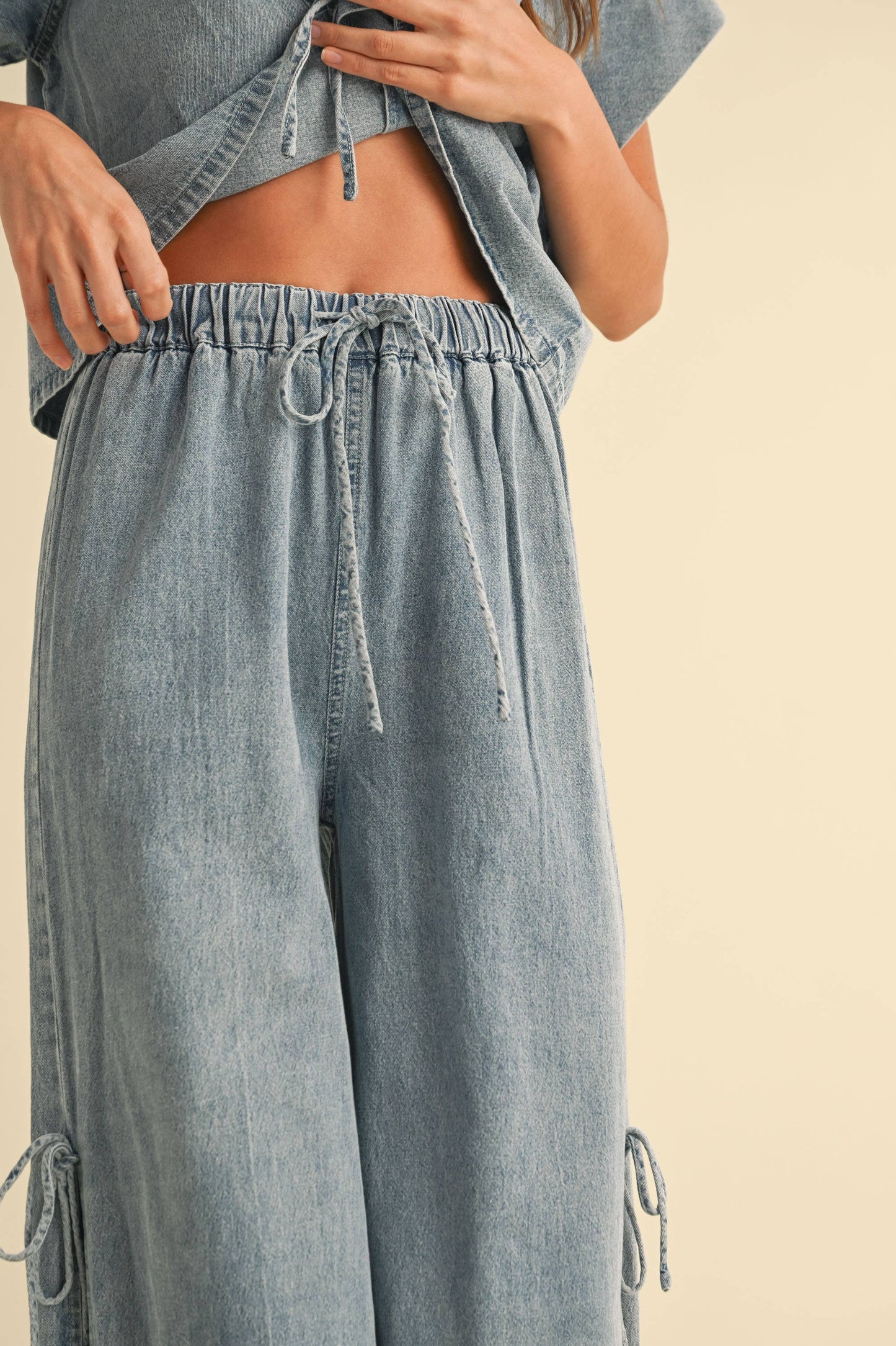 Denim Side Tie Pant