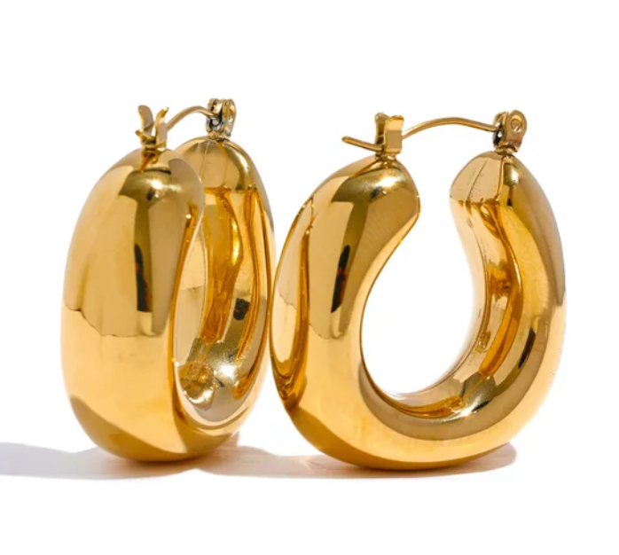 Chunky Gold Hoop Earrings