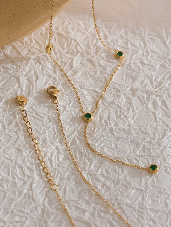 Stone Chain Y Necklace
