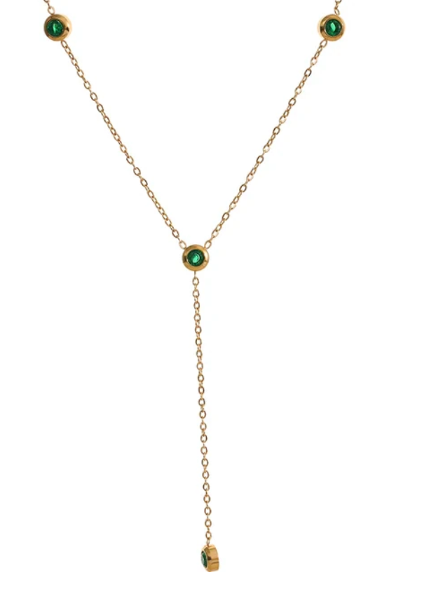 Stone Chain Y Necklace