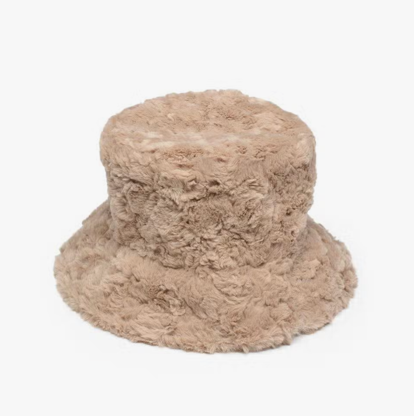 Faux Fur Bucket Hat - Latte