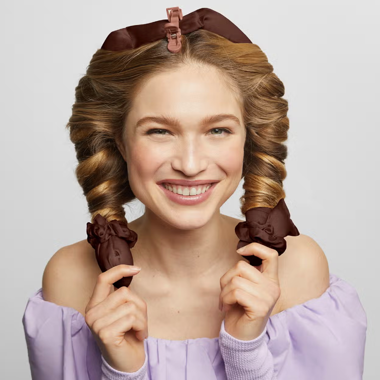XL Satin Heatless Curling Set - Chocolate