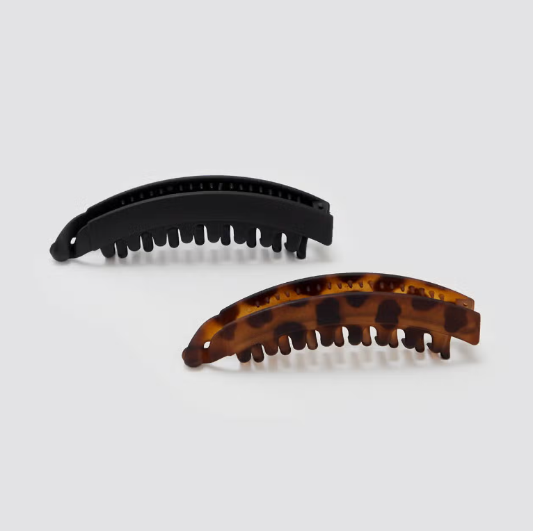 Banana Clips - 2 Piece Black & Tort