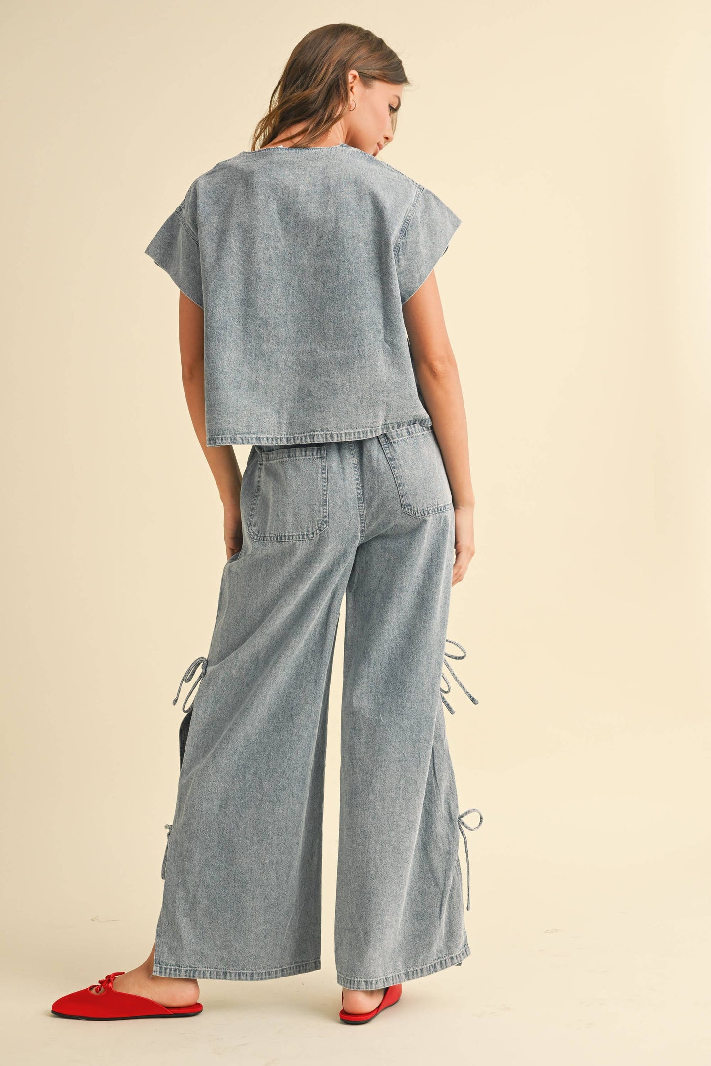 Denim Side Tie Pant