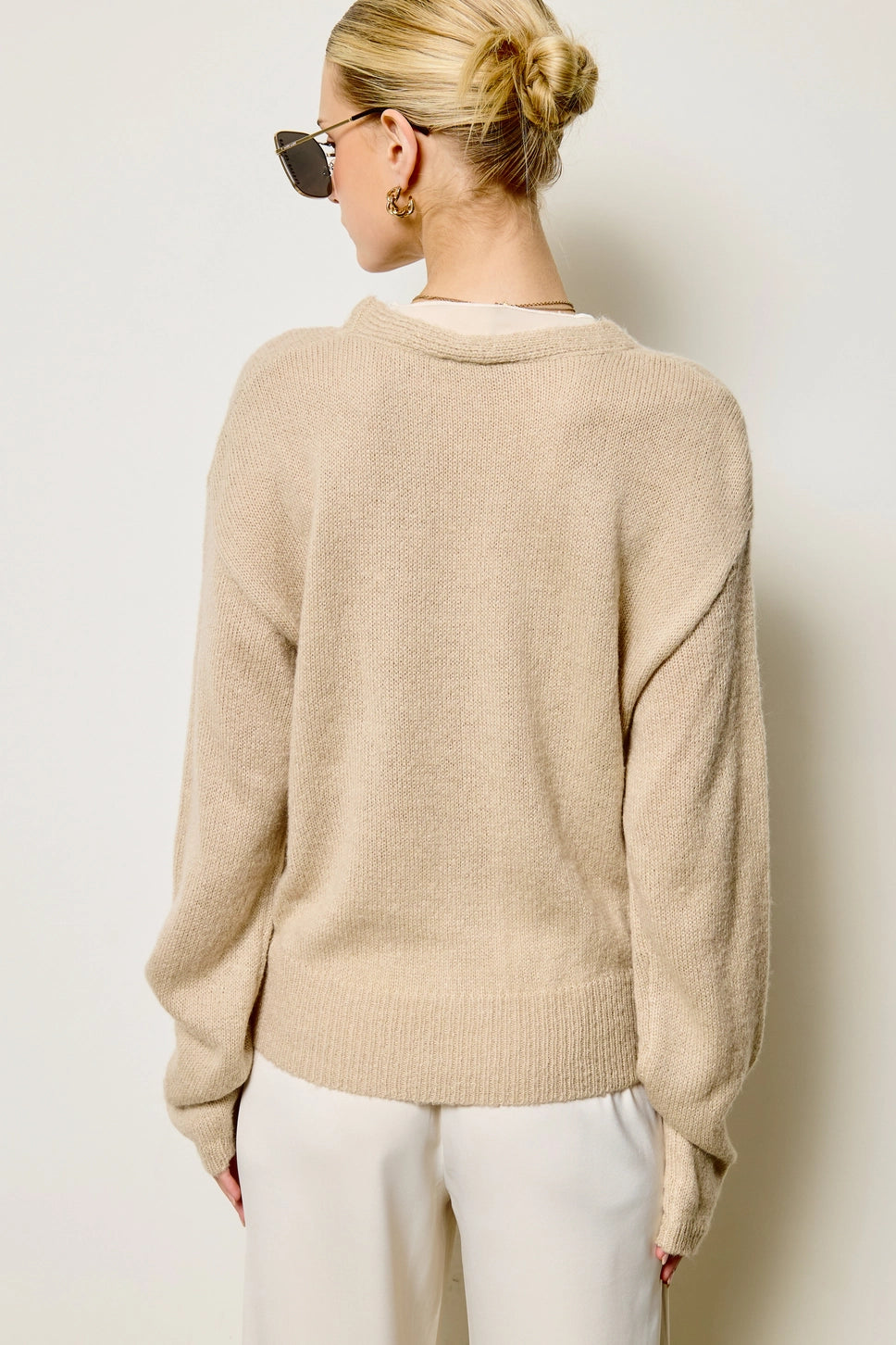 Mina Chiffon Trim Cardigan