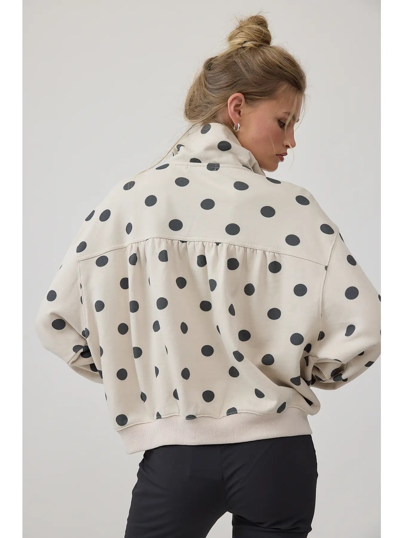 Polka Dot Half Zip