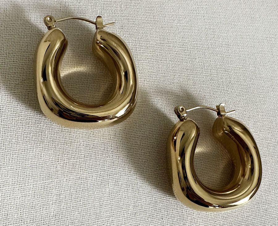 Chunky Gold Hoop Earrings