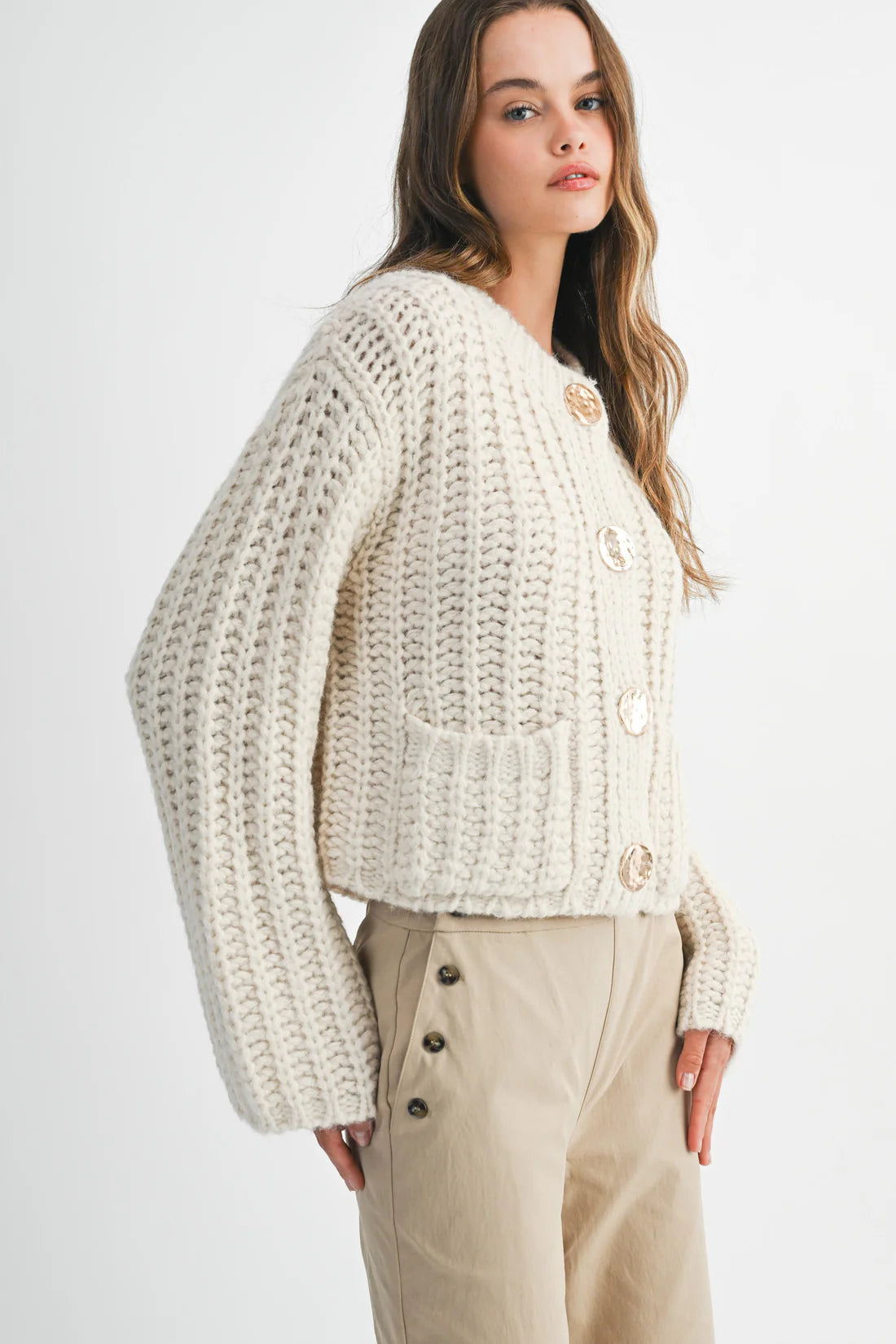 Chunky Knit Cardi - Cream
