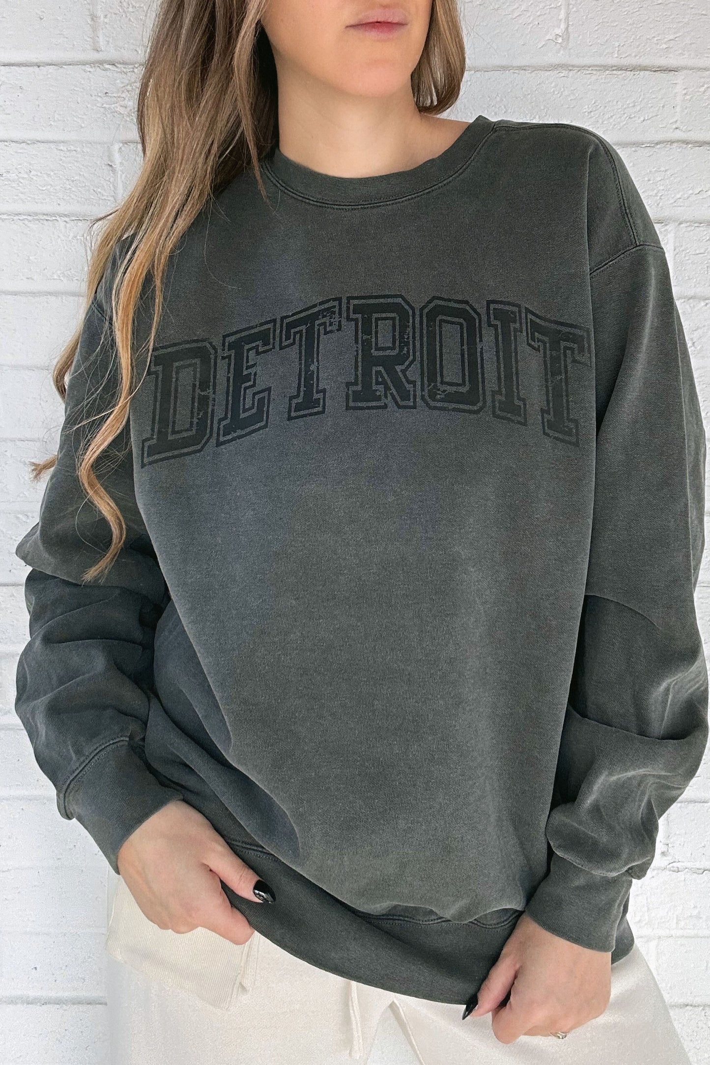 Distressed Detroit Crewneck