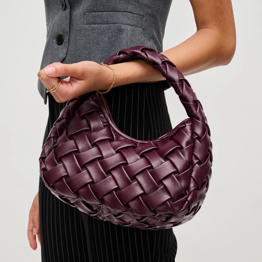 Noreen Woven Clutch - Wine