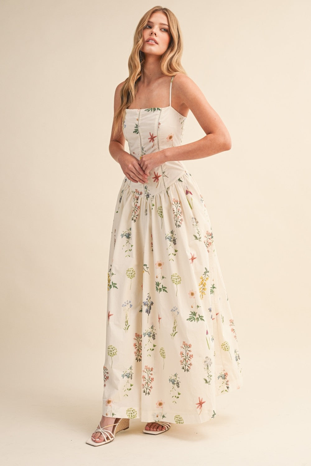 Floral Drop Waist Maxi Dress