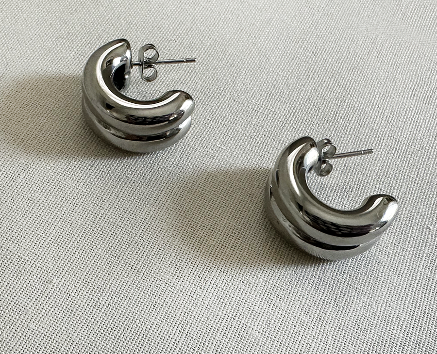 Half Moon Hoop Earrings