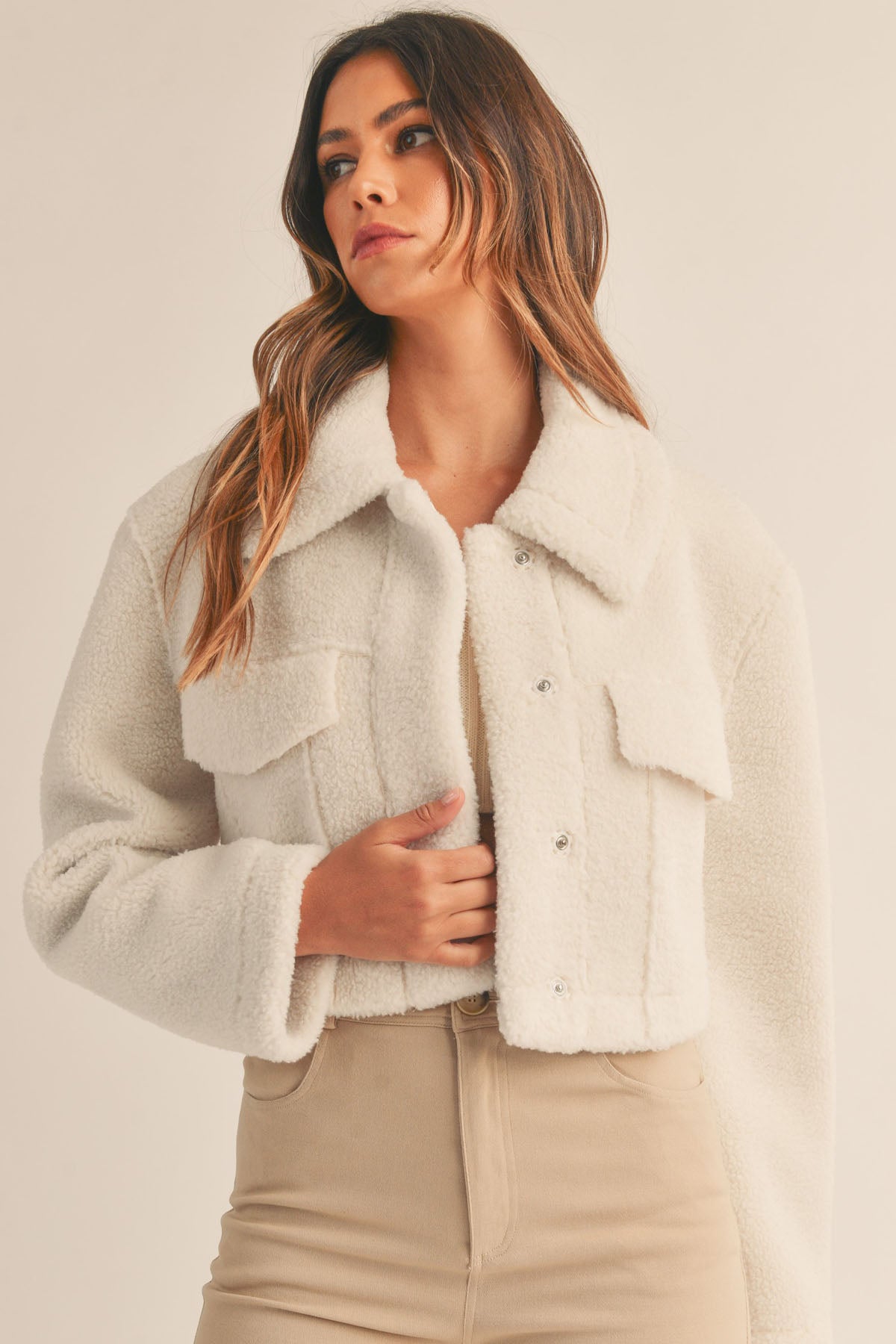 Cropped hotsell sherpa jacket