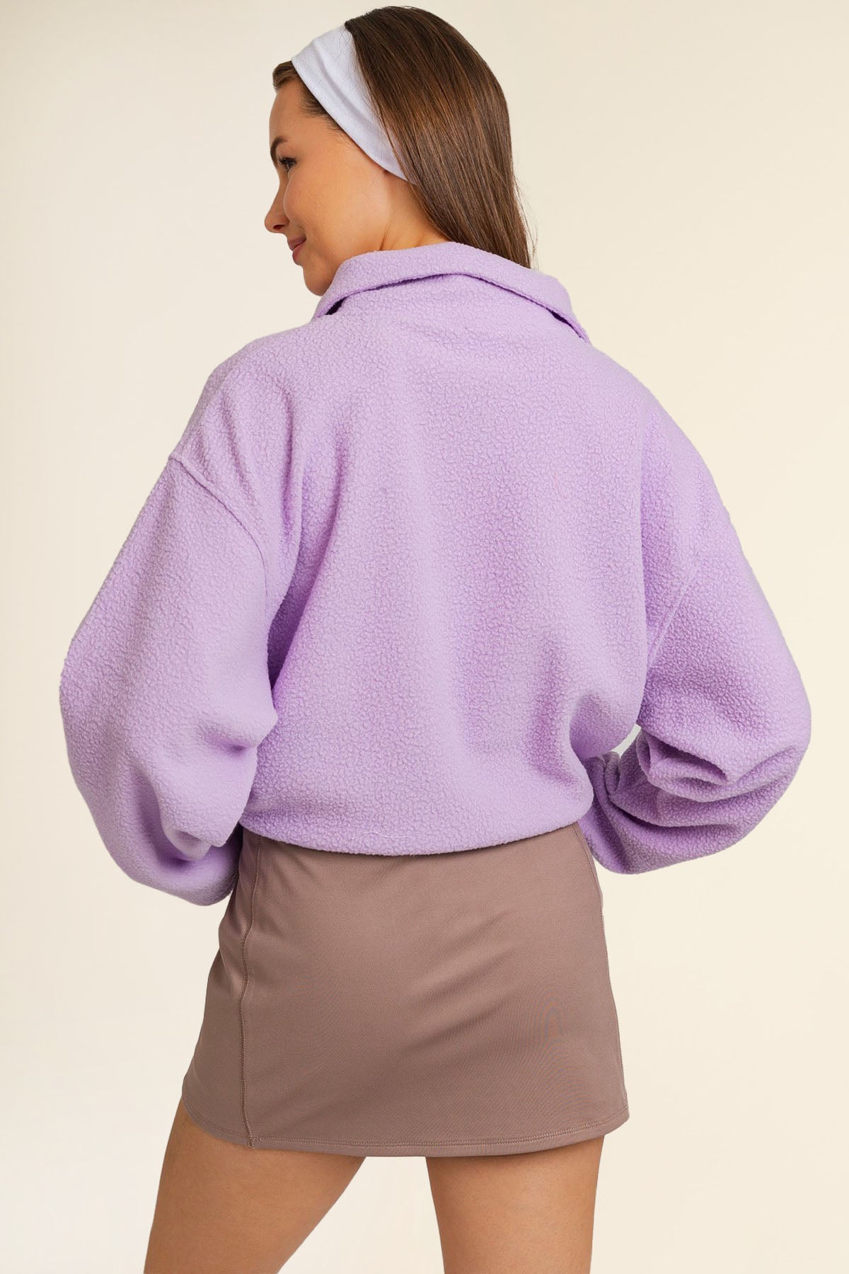 Boxy Fleece Pullover - Lavender