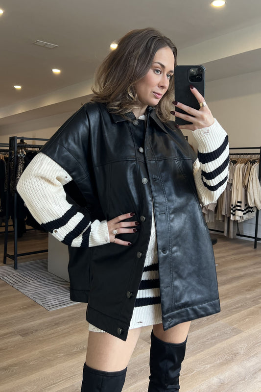 Oversized Faux Leather Vest