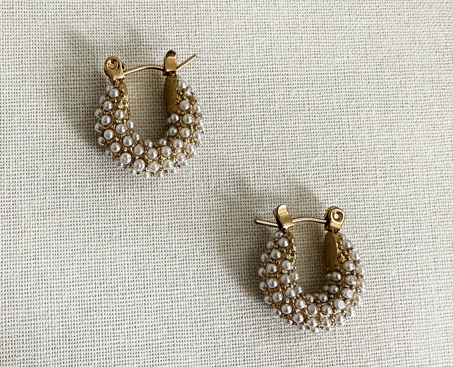 Princess Pearl Hoop Earrings