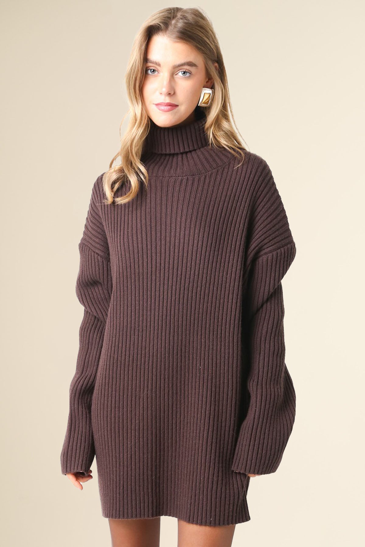 Summit Sweater Dress - Chocolate BIRD BEE Summit Sweater Dress - Chocolate BIRD BEE