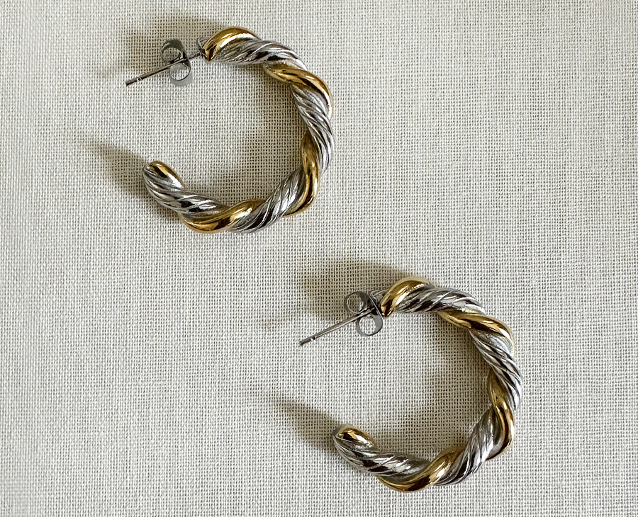 Twisted Rope Hoop Earrings
