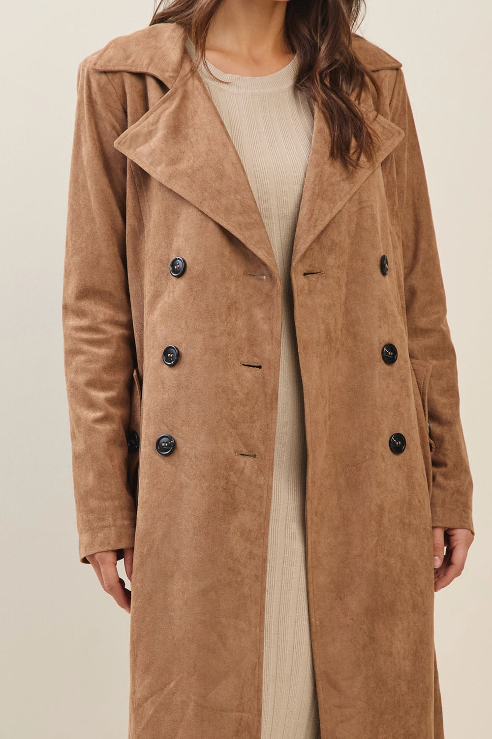 Vegan Suede Trench