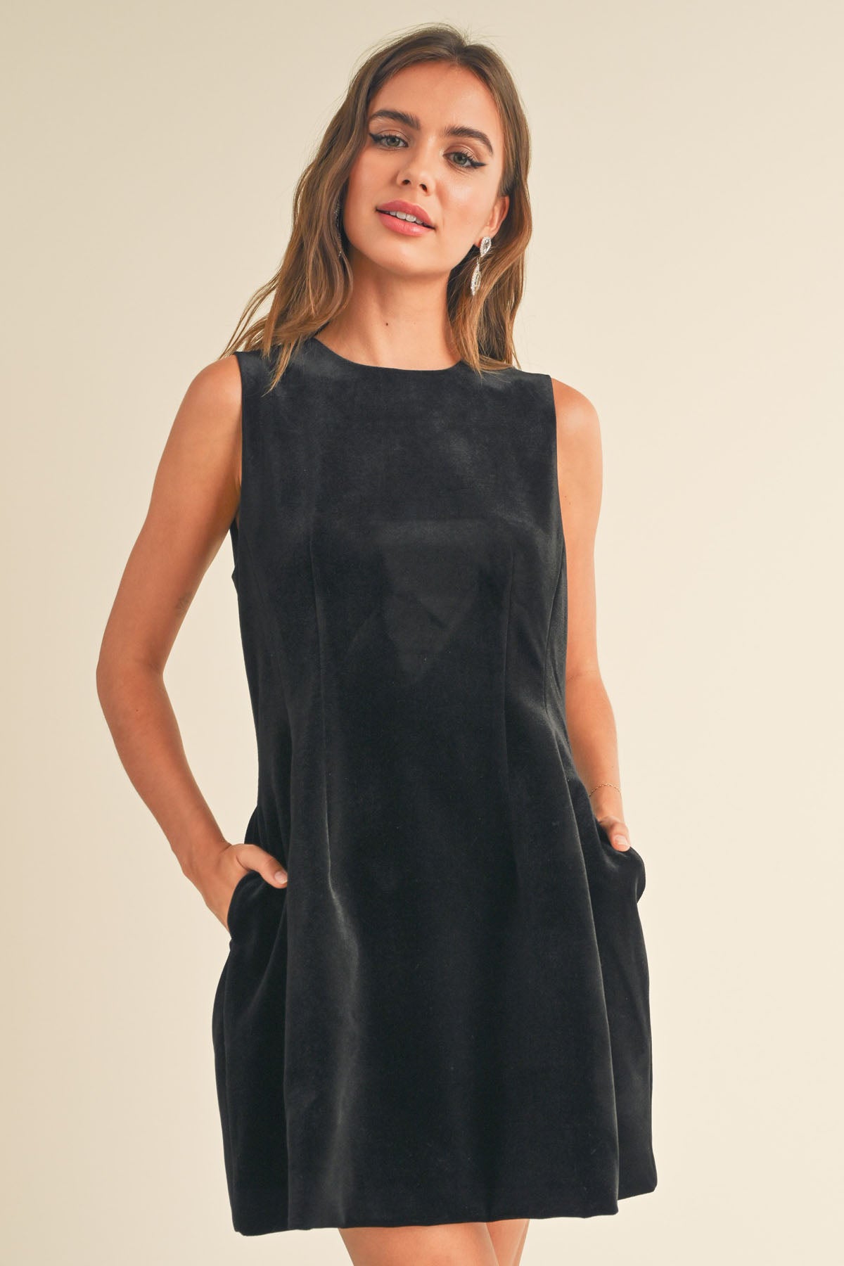 Velvet Pleated Cocktail Dress