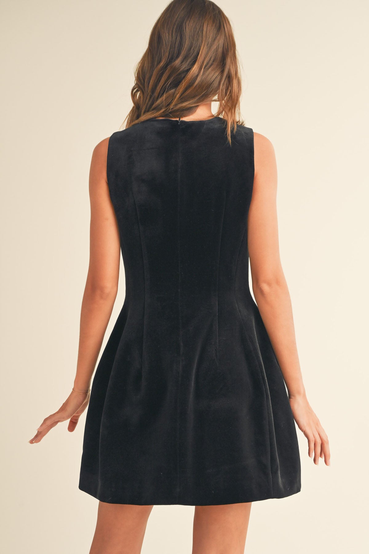 Velvet Pleated Cocktail Dress