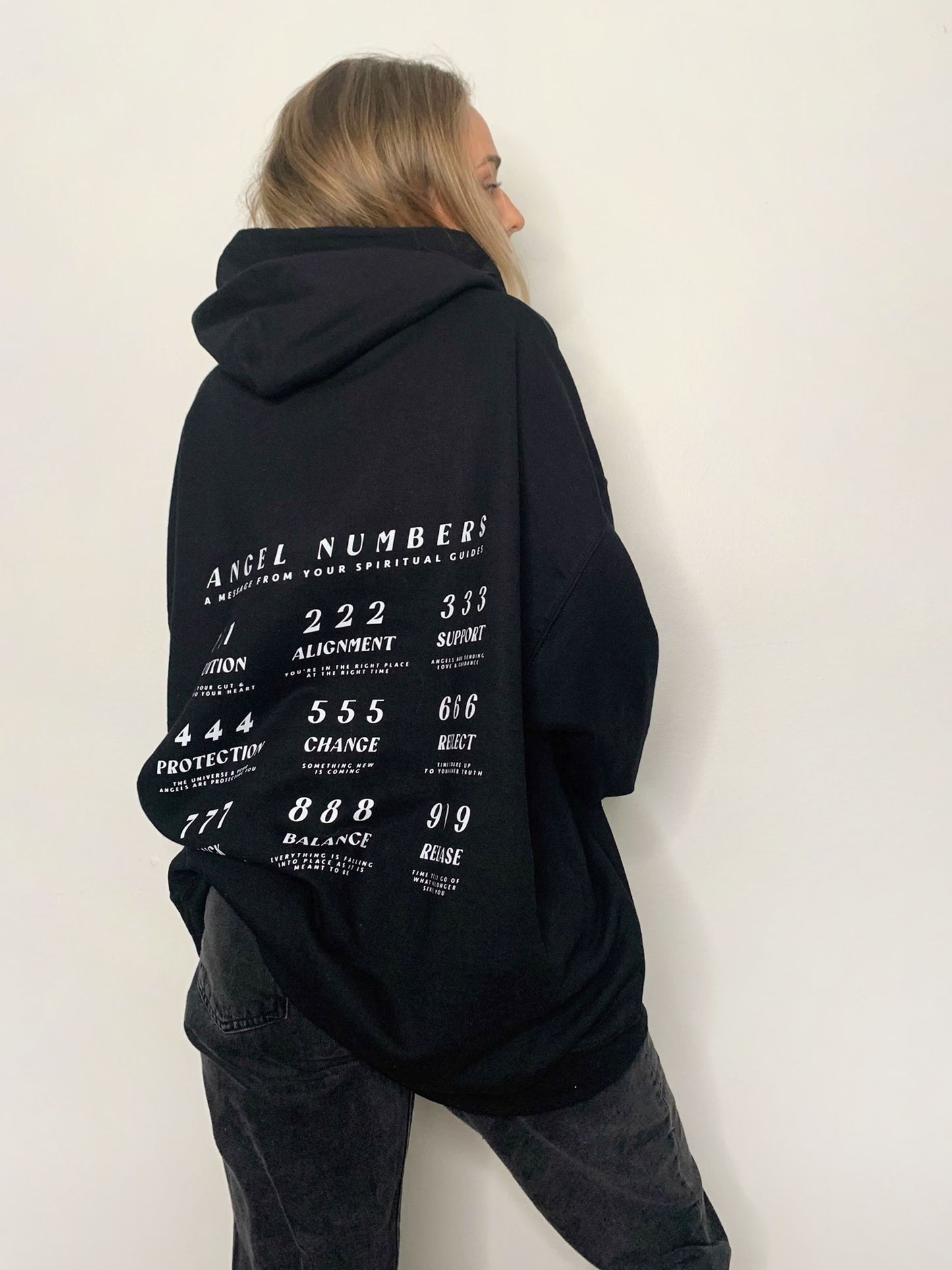 Angel Number Hoodie - Black