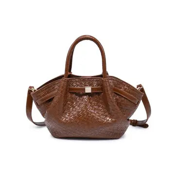 Selena Woven Crossbody - Brown