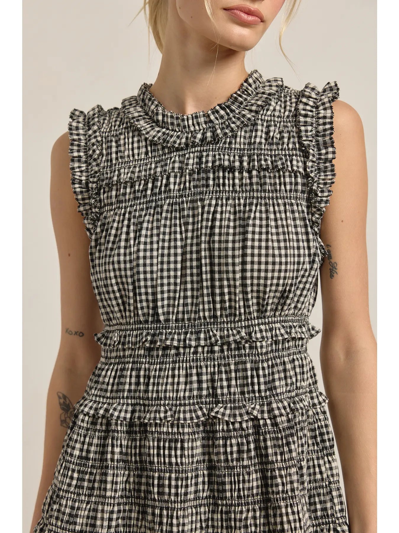 Smocked Gingham Maxi Dress