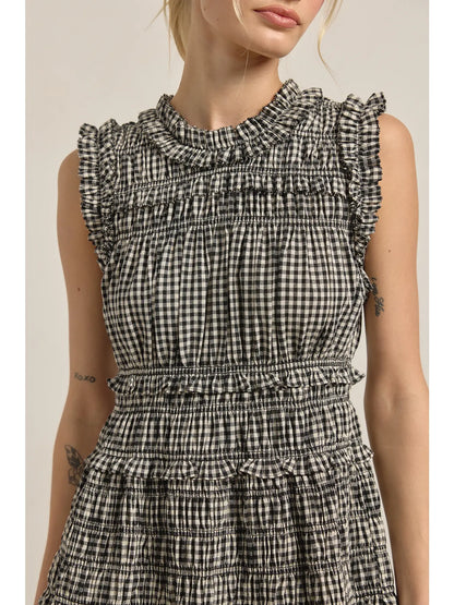 Smocked Gingham Maxi Dress