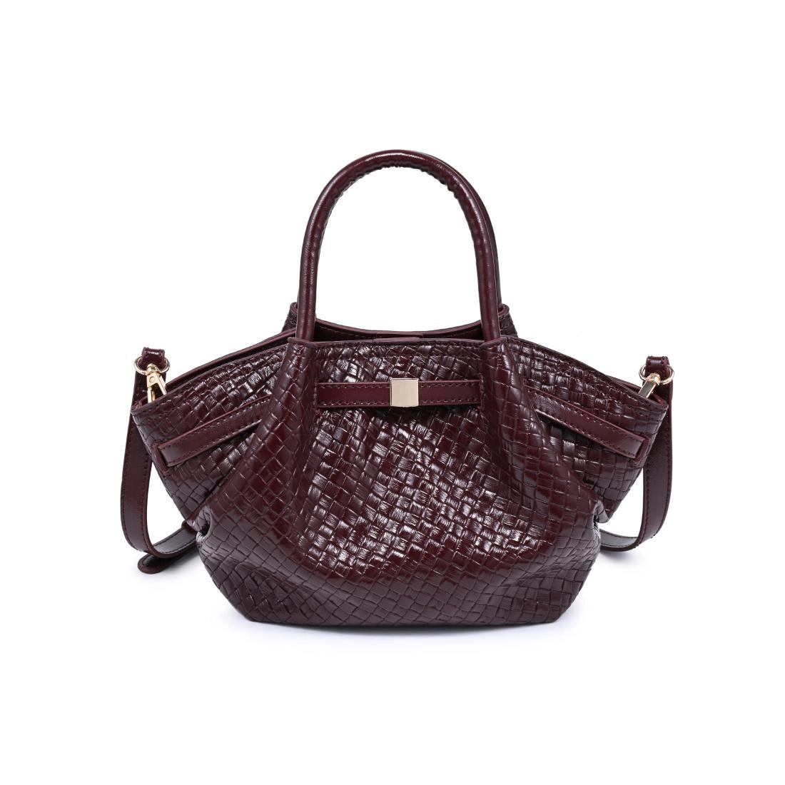 Selena Woven Crossbody - Wine