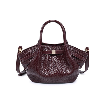 Selena Woven Crossbody - Wine